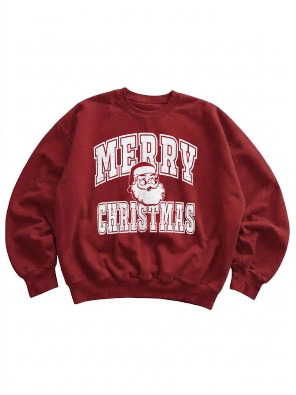 Merry Christmas Graphic Crewneck Sweater - Red
